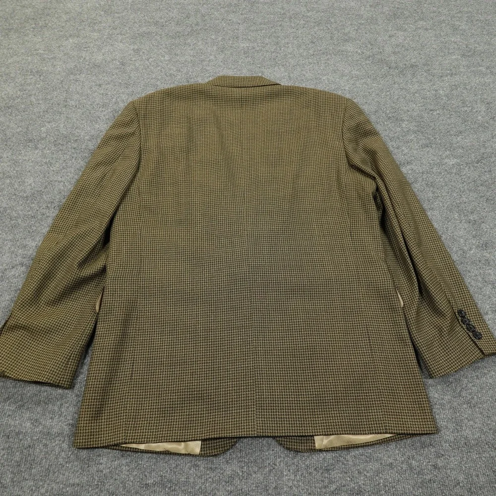 Oscar de la Renta Blazer Mens 42R Brown Houndstooth Wool Two Button Sport‎ Coat